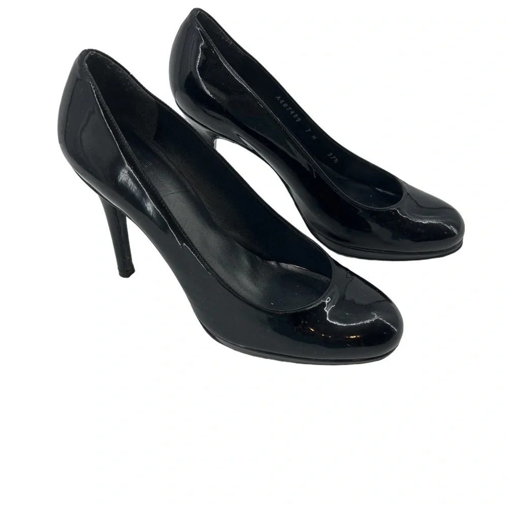 Stuart Weitzman Black Patent Leather High Heel Pumps - Picture 2 of 8